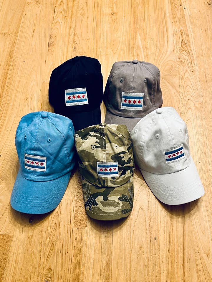 chicago flag hat, embroidered, chicago hat for wholesale by tori grace outfitters