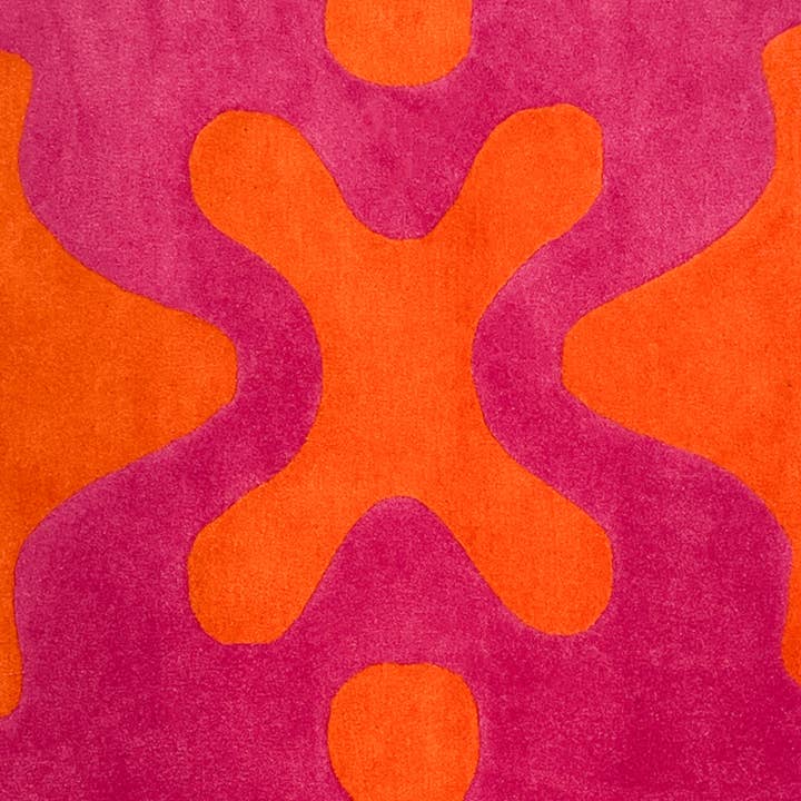 WAVEY CASA - Wholesale Area Rug - THE SPLAT RUG - PINK & ORANGE2