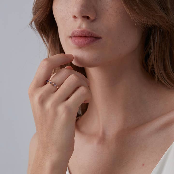 Perimade & Co. LLC - Wholesale Multi-Stone Ring - Multi-Stone Natural Crystal Band Ring in 925 Sterling Silver3