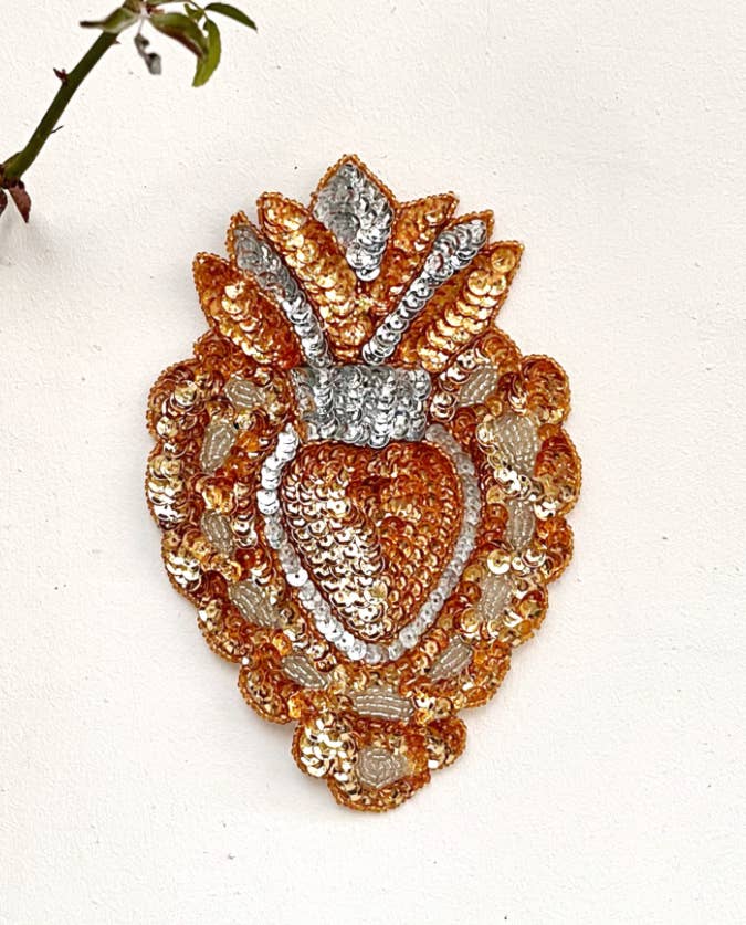 Tienda Esquipulas distribution - Wholesale Placemat - Flamboyant heart patch - gold0