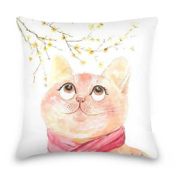 Dekoratives Katzenkissen 45,7 cm, Reißverschluss mit weißem Kisseneinsatz für den Großhandel von AH Bright