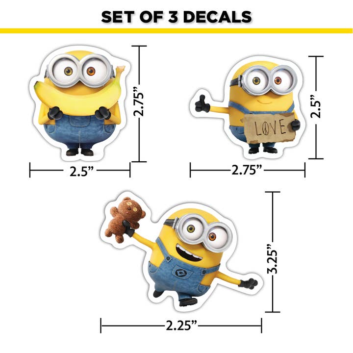 Decalcomania - Wholesale Sticker - Licensed Despicable Me Minions Bob Car Sticker Decal