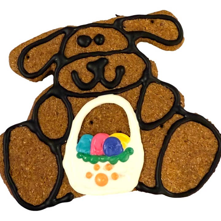 Puppy with Easter Basket for wholesale by Taj Ma-Hound Bakery for Dogs