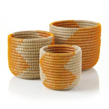 Handwoven Storage Baskets, Small Chindi & Hogla Baskets
