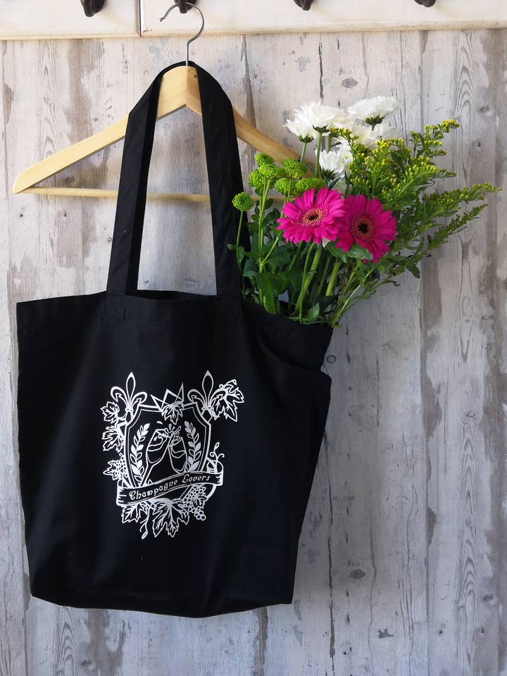 “Champagne Lovers” bag for wholesale by Sacré Rémois