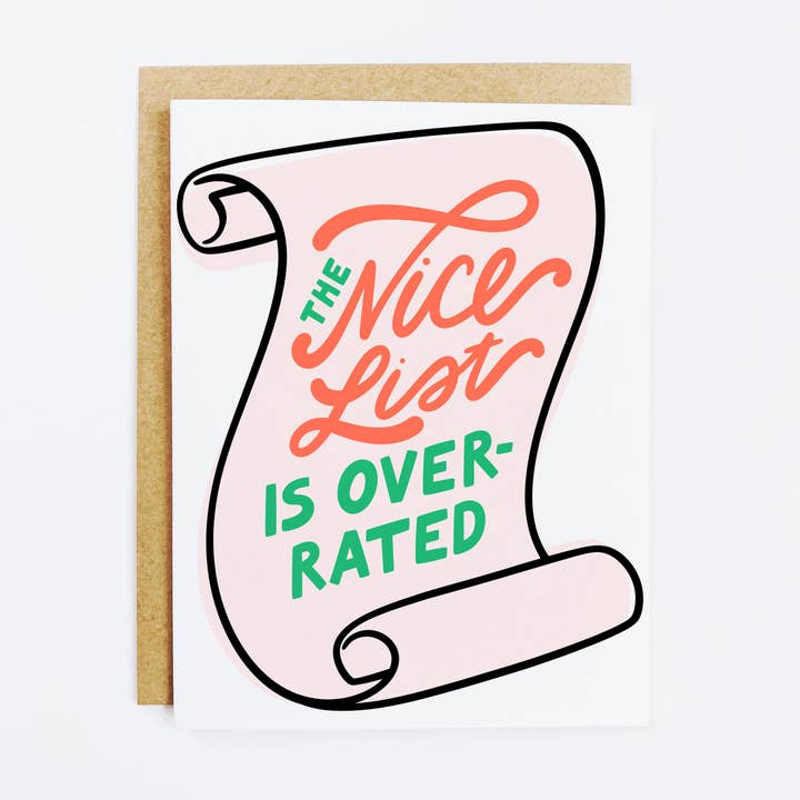 The Nice List Is Overrated Card for wholesale by KANDS.CO