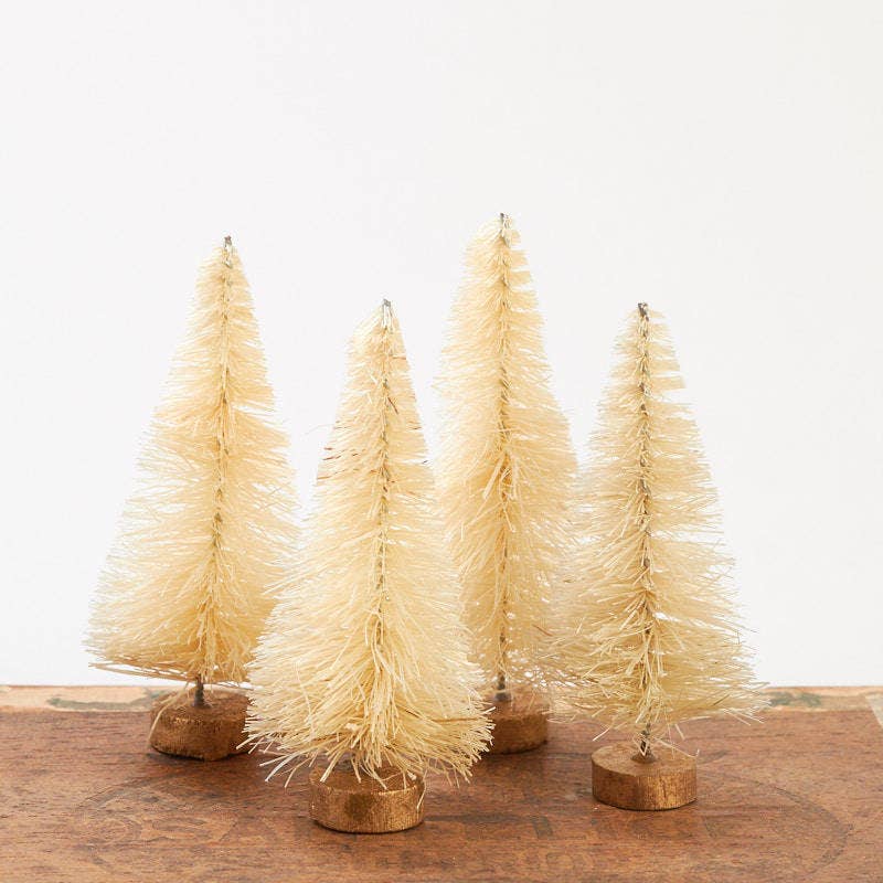 Factory Direct Craft - Wholesale Artificial Christmas Tree - 3" Cream Bottle Brush Trees (Pack of 4)0