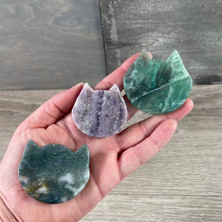 Cat Face Figurine – Gemstone Crystal Animal Carvings for wholesale by Keystone Crystals