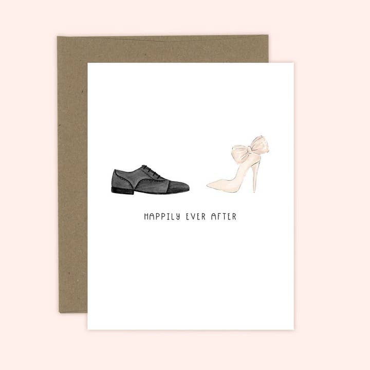 Almeida Illustrations – wholesale Wedding card – Happily Ever After Mr + Mrs Newlywed Greeting Card