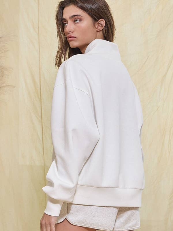 BUCKETLIST - Wholesale Sweatshirt – Women's - IT2154 Half Zip-up Scuba Sweatshirts57