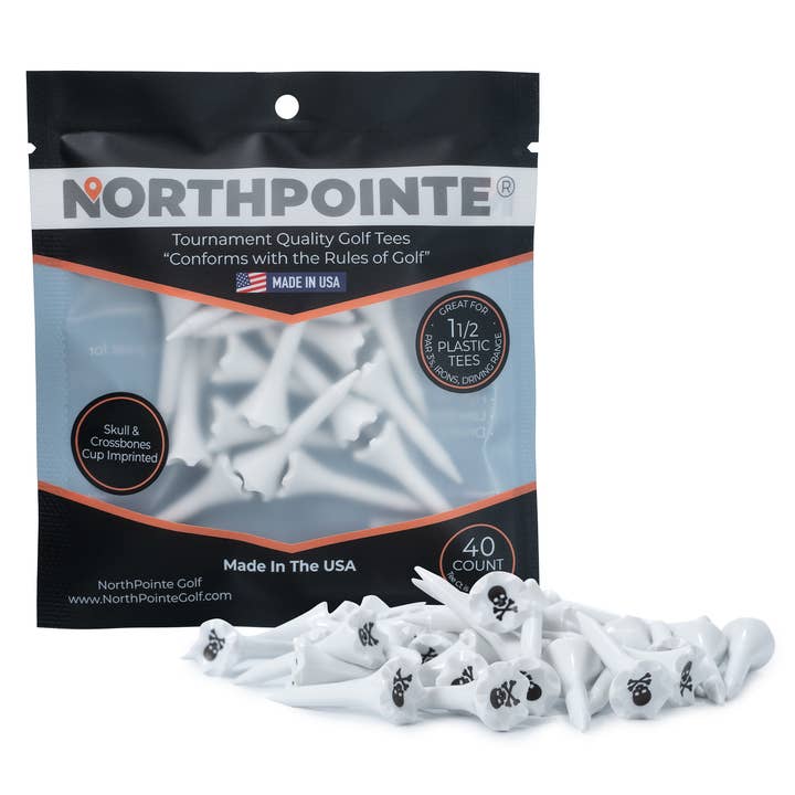 Skull & Crossbones Cup Imprinted Golf Tees for wholesale by NorthPointe Golf