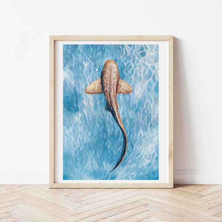 Leopard Shark Art Print for wholesale by Lemon Damsel