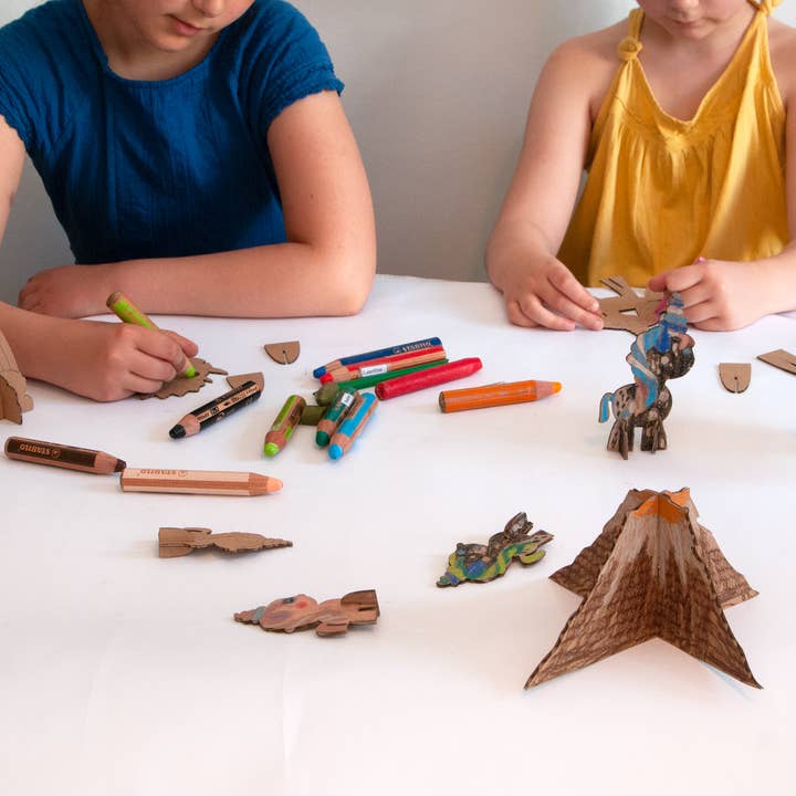 FLOMI - Wholesale DIY Craft Kit - Kids - Eco-Friendly 3D Creative Kit – Coloring – Dinosaurs 4+6