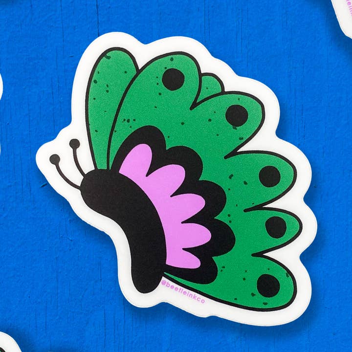 Flutterfly Bug Vinyl Sticker for wholesale by Beetle Ink Co.