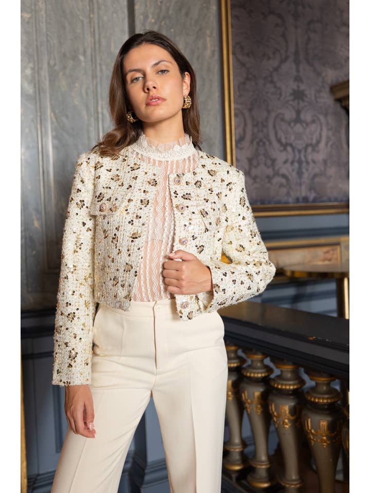CHOKLATE PARIS - Wholesale Jacket – Women's - Jenny short sequin tweed jacket - CK08346-54