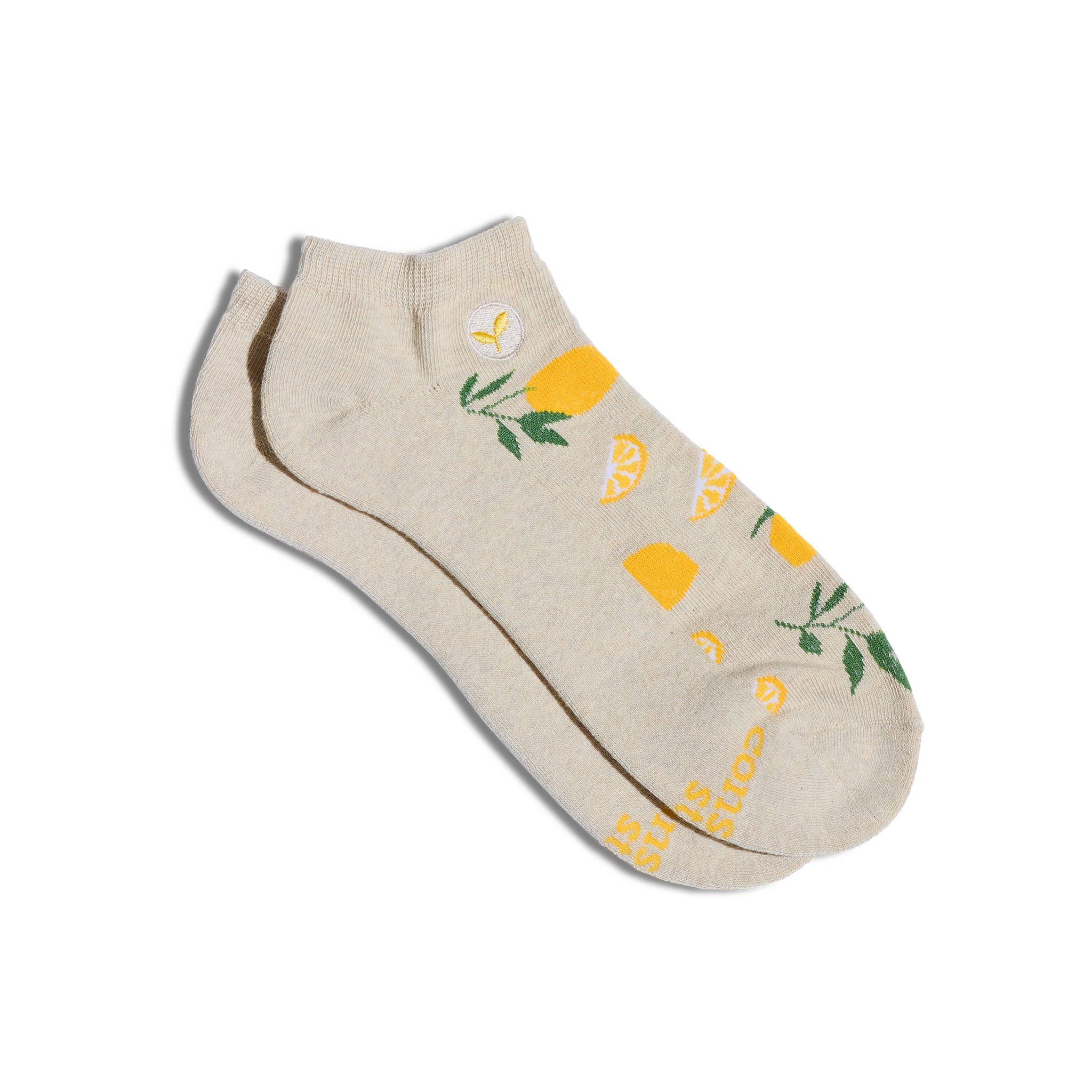 Conscious Step - Wholesale Socks - Unisex - Ankle Socks that Plant Trees (Beige Lemons)