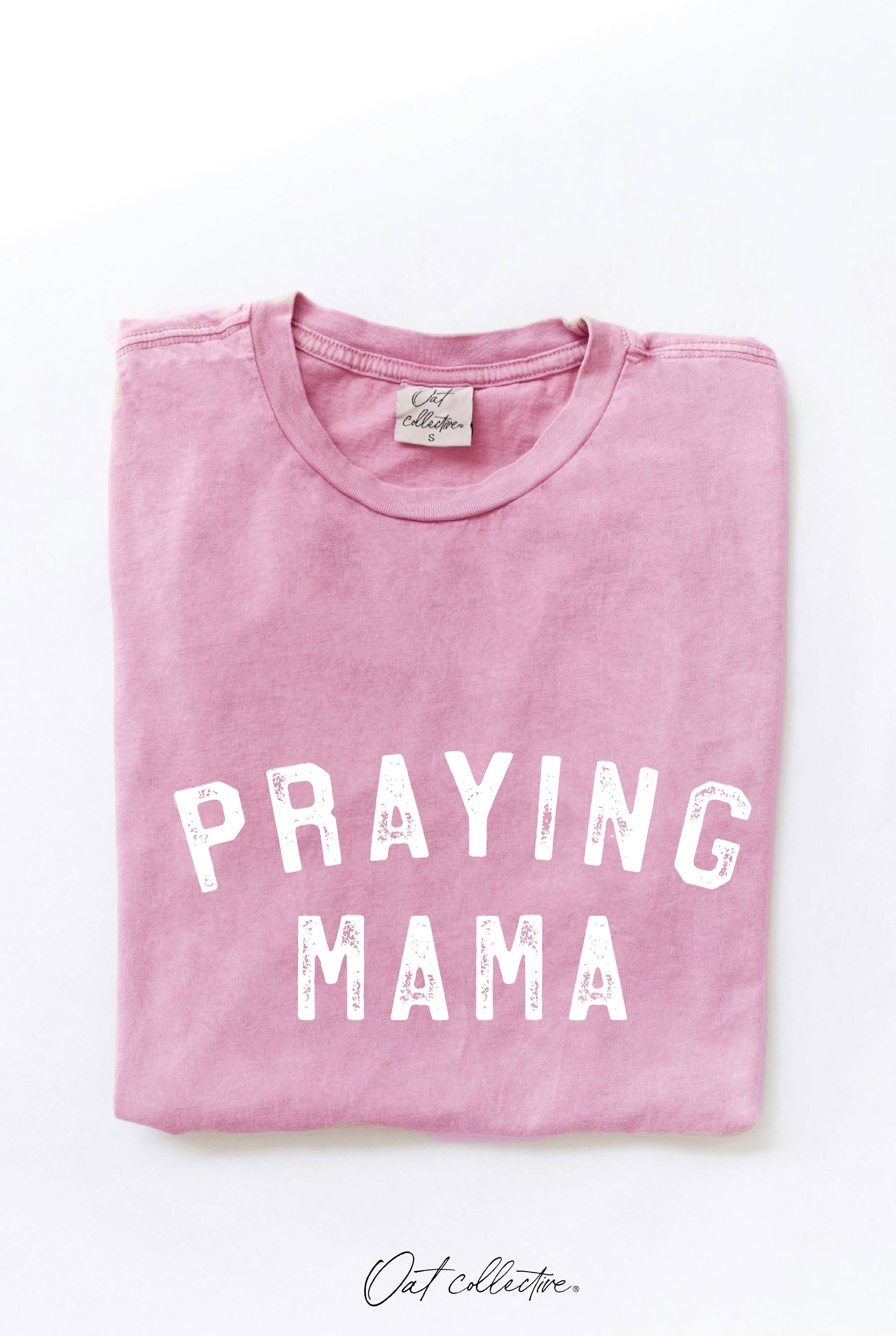 OAT COLLECTIVE - Wholesale Screen Printed T-Shirt - Women's - PRAYING MAMA  Mineral Graphic Top5