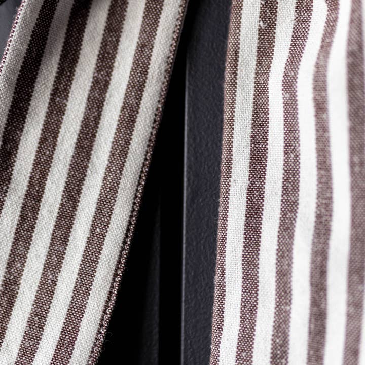 Luxe B Co - Wholesale Christmas Decoration - Bow Striped Brown Fabric 2