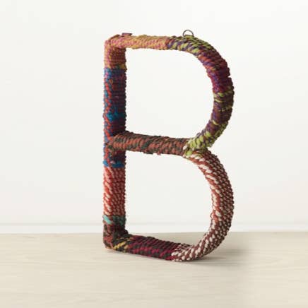 Sujetalibros de hierro con letras de yute de colores para venta al por mayor de India Handicrafts Inc