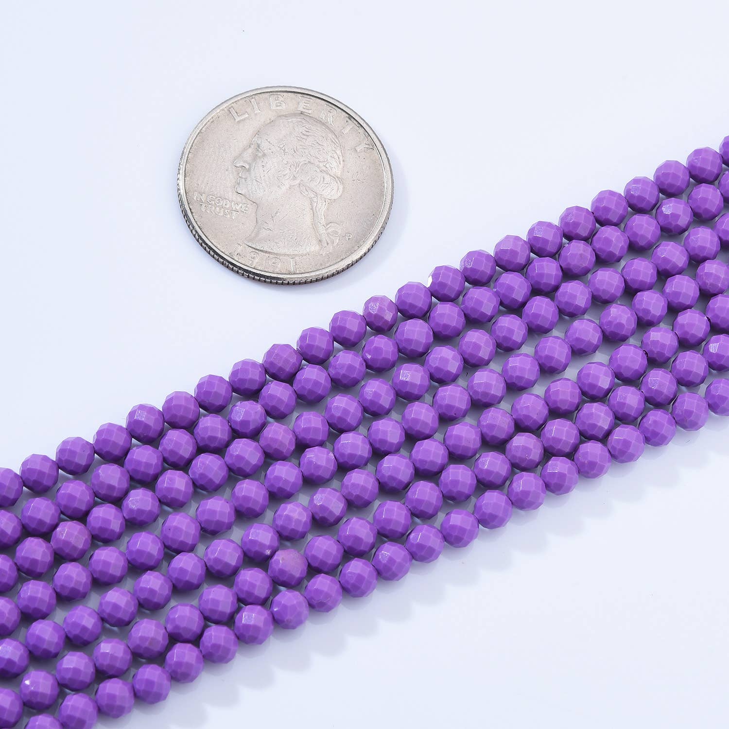 Beads Creation - Wholesale Beads - Phosphosiderite 3–4mm Faceted Round Purple Beads PRP10217