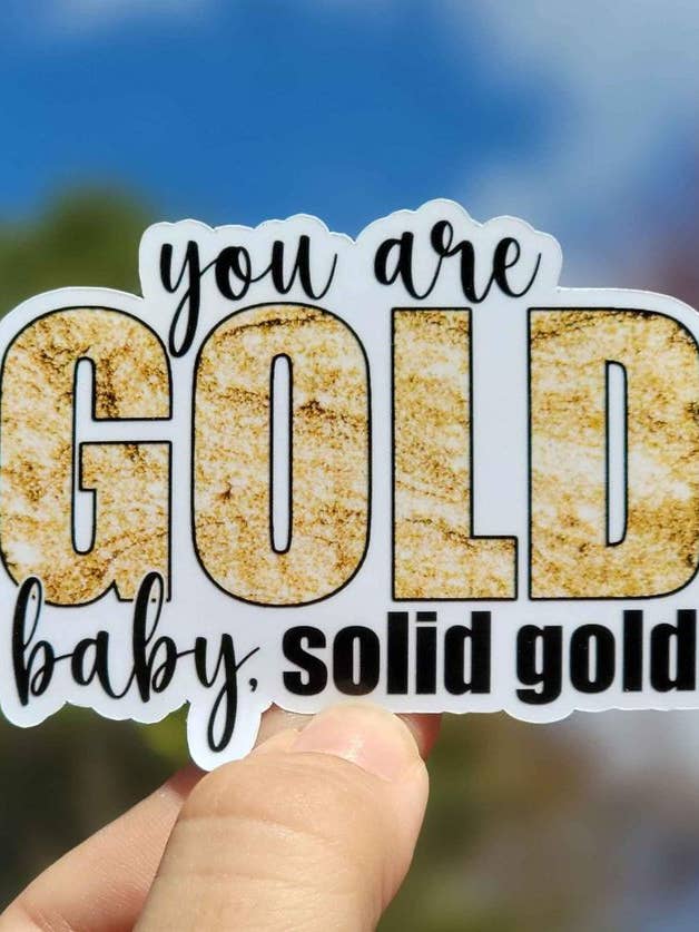 Sei Gold Baby, Solid Gold. Adesivo per la vendita all'ingrosso da parte di A Little Design Company