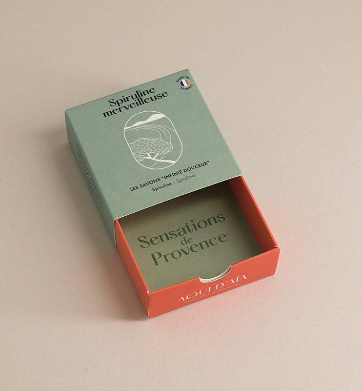 MAITRE SAVONITTO – Engroshandel Sæbestykke – PROMO 📣 Spirulina sæbe i skuffeæske 100g3