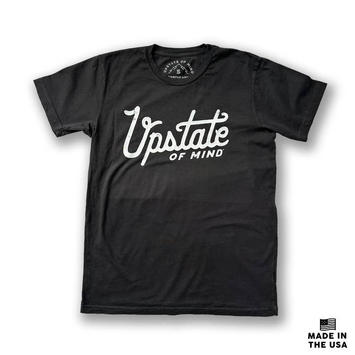 Heritage T-Shirt - Pigment Dye Black for wholesale by Compas Life - Upstate of Mind