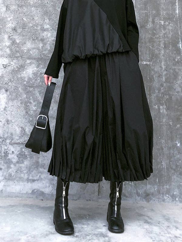 Stylish Black Solid Color High Waisted Wide Leg Pants for wholesale on Faire0