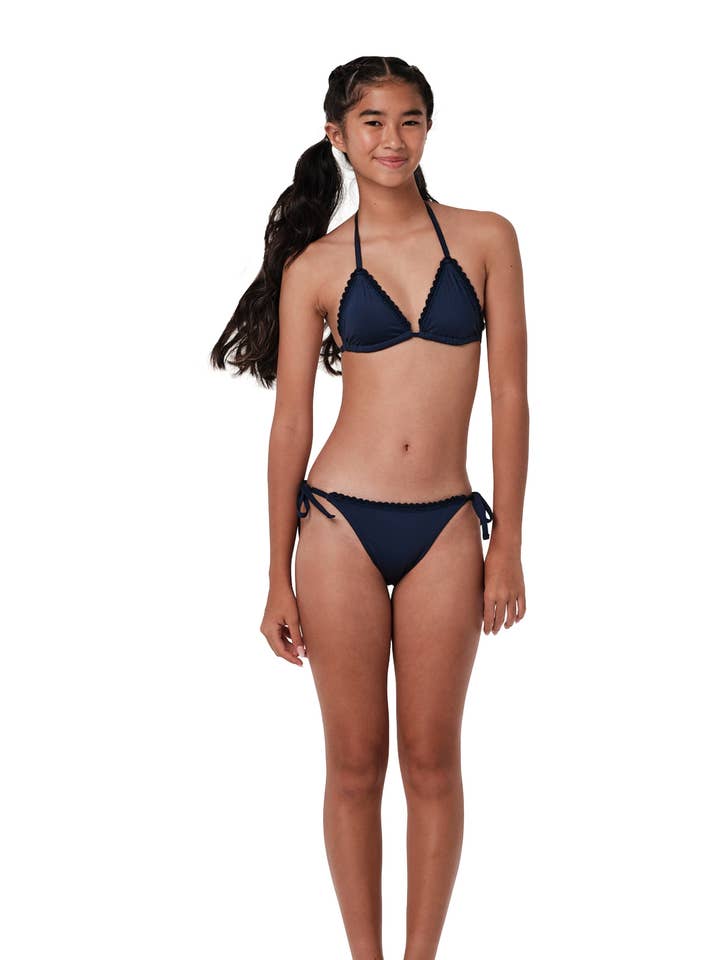 Crochet - Ensemble Bikini Bleu Marine pour la vente par Submarine