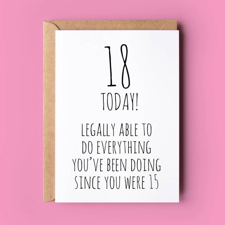 18 Today! Birthday Card for wholesale by Wonky Cards
