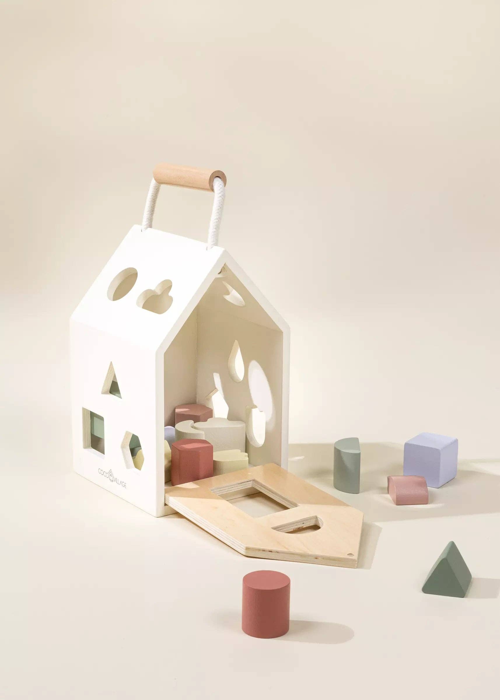 Coco Village - Wholesale Wood Toy - Kids - Wooden Shapes Sorting House1