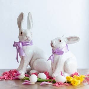 10" & 16" Paper Mache Bunny Rabbit for wholesale by Dekorasyon Gifts Decor