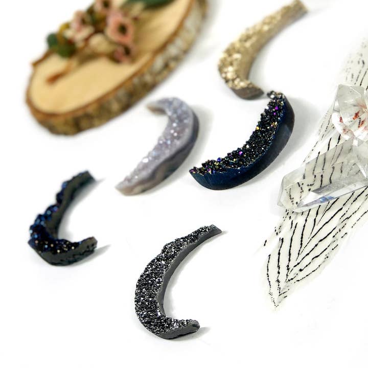 Rock Paradise - Wholesale Spiritual Stone/Crystal - Crystal Moon Titanium Druzy Moon Cabochon1