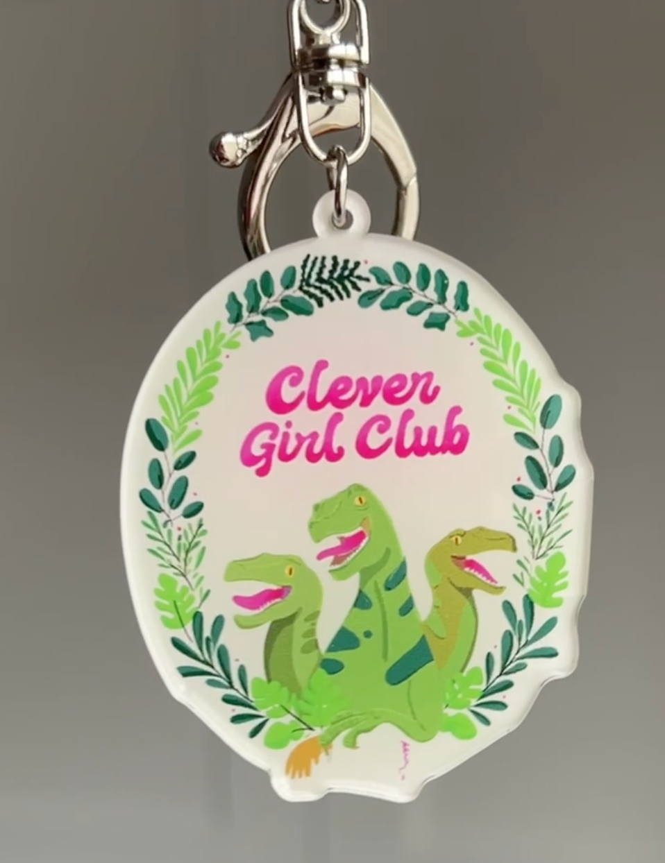 Jess Bright Design – wholesale Keychain – Unisex – Clever Girl Club Keyring | Jurassic Park Fan, Dinosaur Fan1