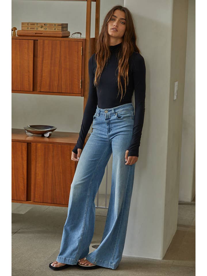 By Together - Wholesale Bodysuit - Women's - S1144 | Knit Seamless Turtle Neck Long Sleeve Bodysuit2