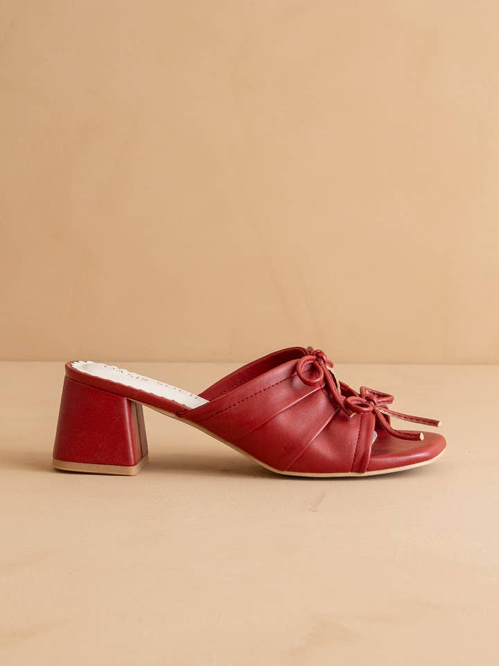 ROUGE Sandale Peep Hole à double nœud rouge The Emerald | en vente sur Faire