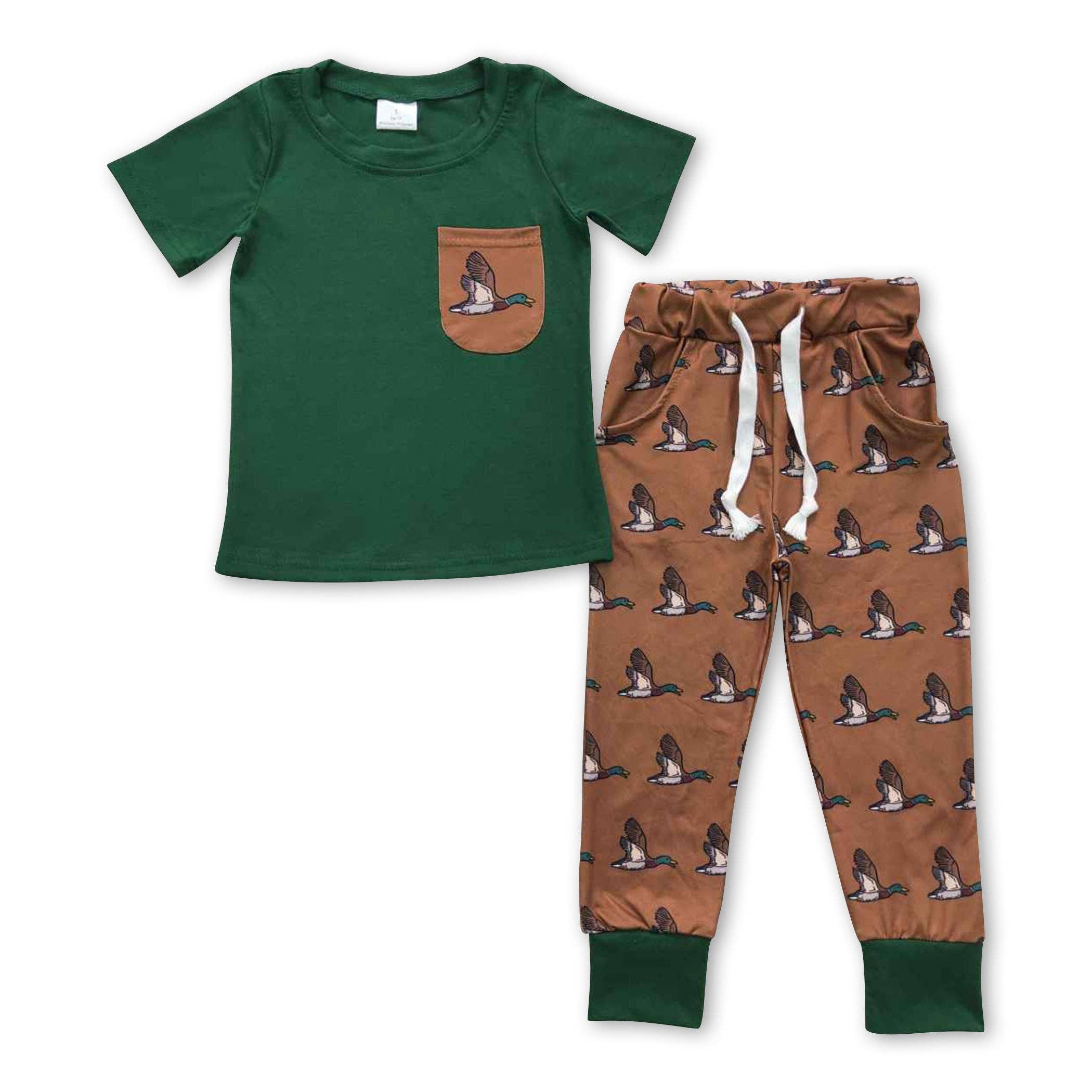 Wholesale Pocket top duck pants kids boy clothing set for your store - Faire