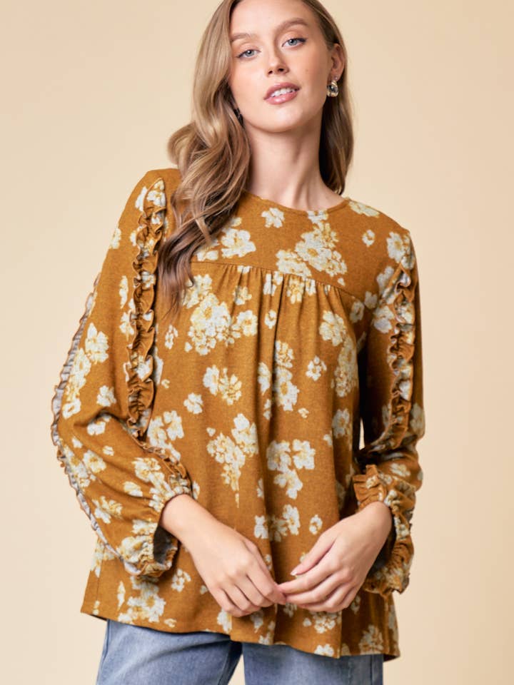 MANGA COM FOLHO TECIDO - 41963T-2 por atacado de Doe and Rae