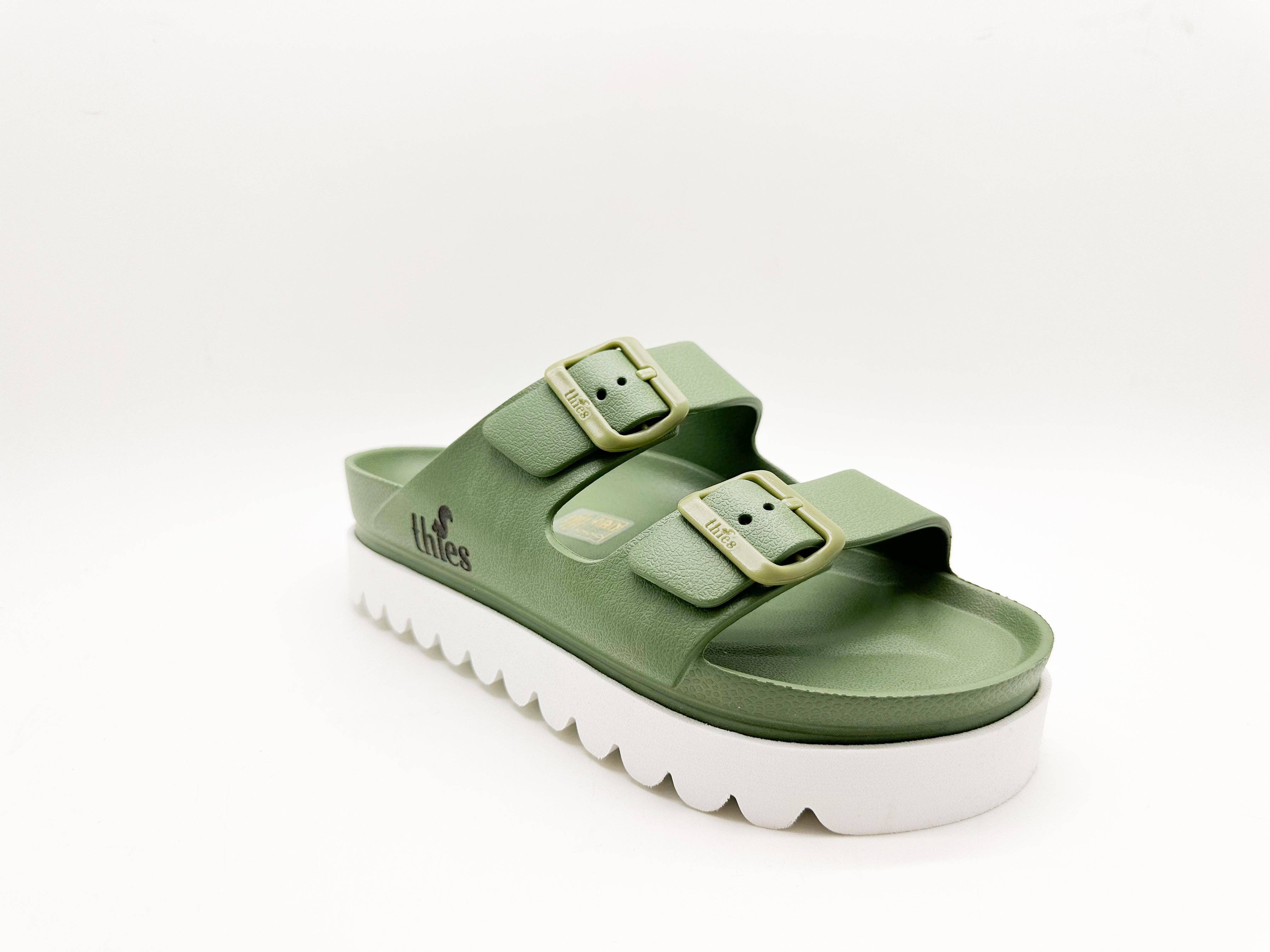 thies 1856 ® Ecofoam Plateau Sandal vegan khaki for wholesale on Faire2