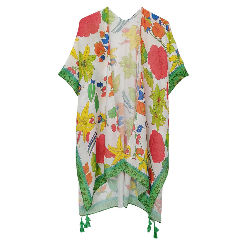 Fashion City - Wholesale Kimono - Women's - Oriental Floral Printed Kimono0