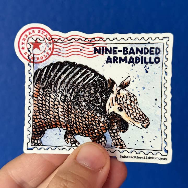 Nine Banded Armadillo Sticker for wholesale by Where’d The Wild Things Go