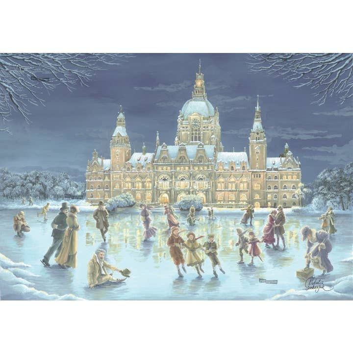 Hannover - patinagem no lago Maschsee (calendário do advento) por atacado de Pappnoptikum