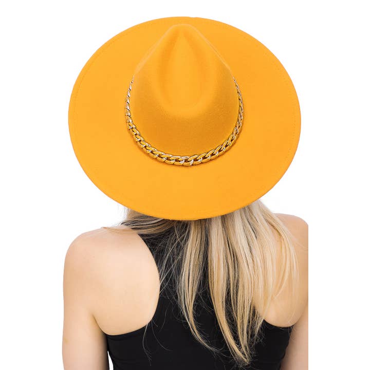 Cap Zone – Fedora - Mulher por atacado – Chapéu Monocromático Revelado Corrente Cubana Larga Feltro Chapéu19