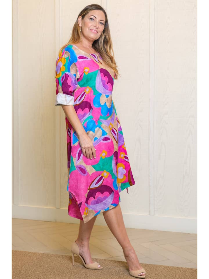TINA Stephens Italy/Tees By Tina - Wholesale Dress - Women's - April Cloudscape Pocket Dress (DSS165C)