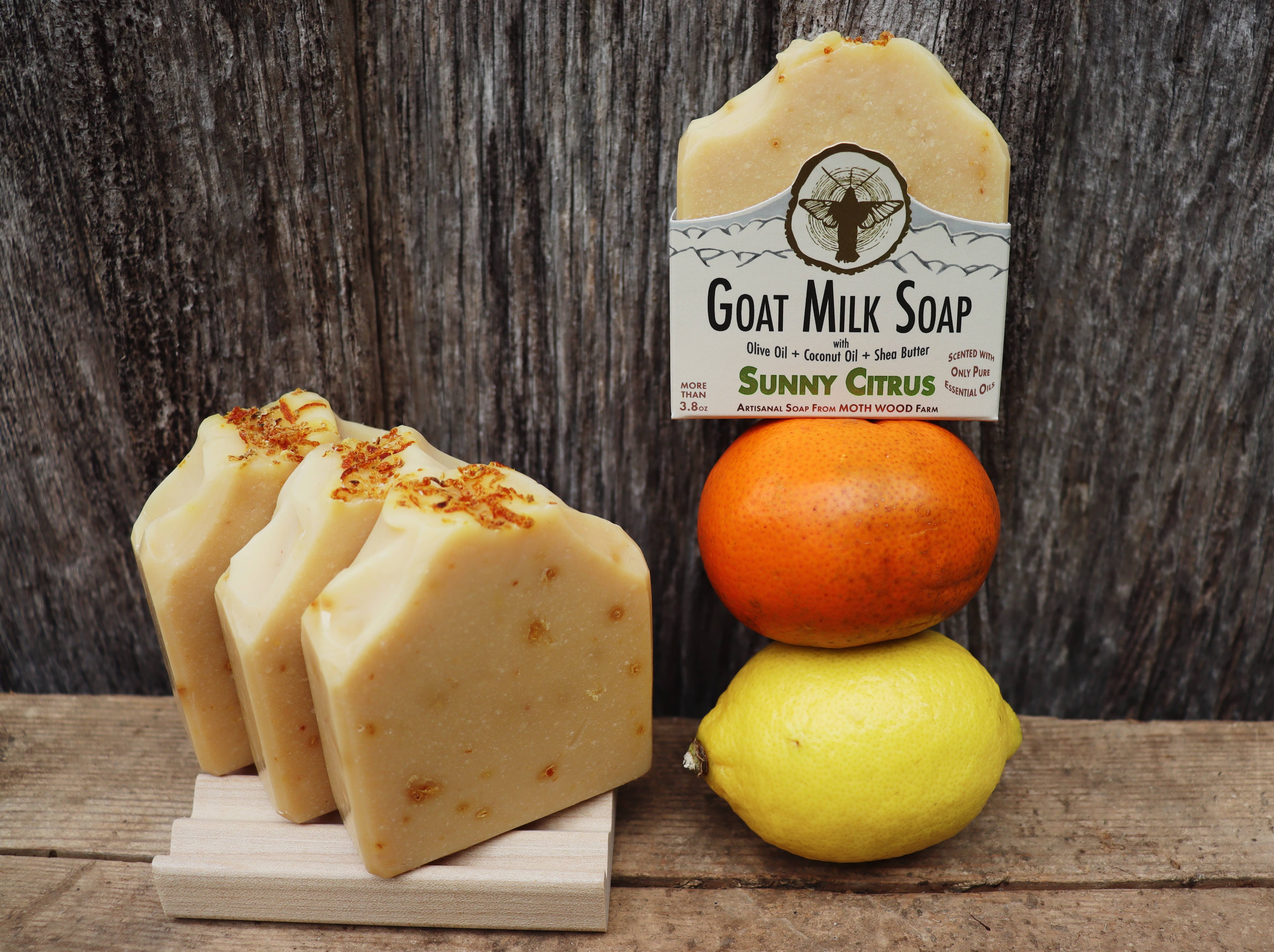 MOTH WOOD – sabonete sólido por atacado – Sabonete Sunny Citrus Goat Leite1