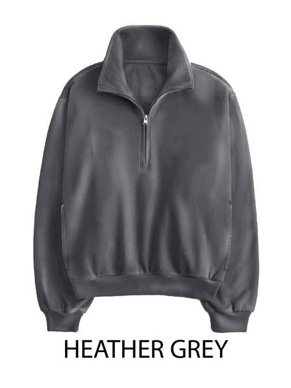 Vanilla Monkey - Wholesale Sweatshirt - Women's - Burn Out Half Zip Up With Mock Neck Collar