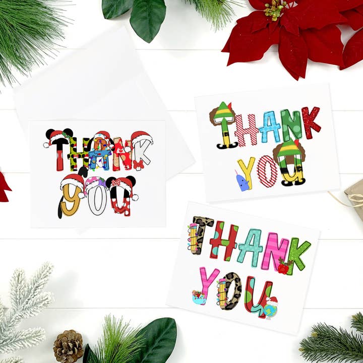 Christmas Friends Hand Drawn Holiday Thank You Card for wholesale by Simply Crafty