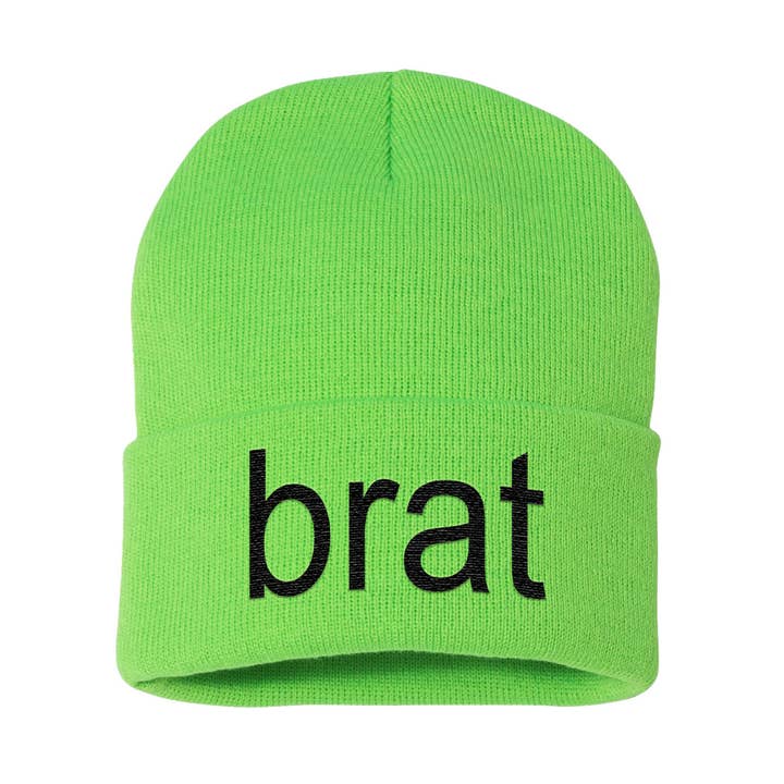 Brat - Embroidered Winter Beanie - Charlie XCX Album for wholesale by Calm Down Caren
