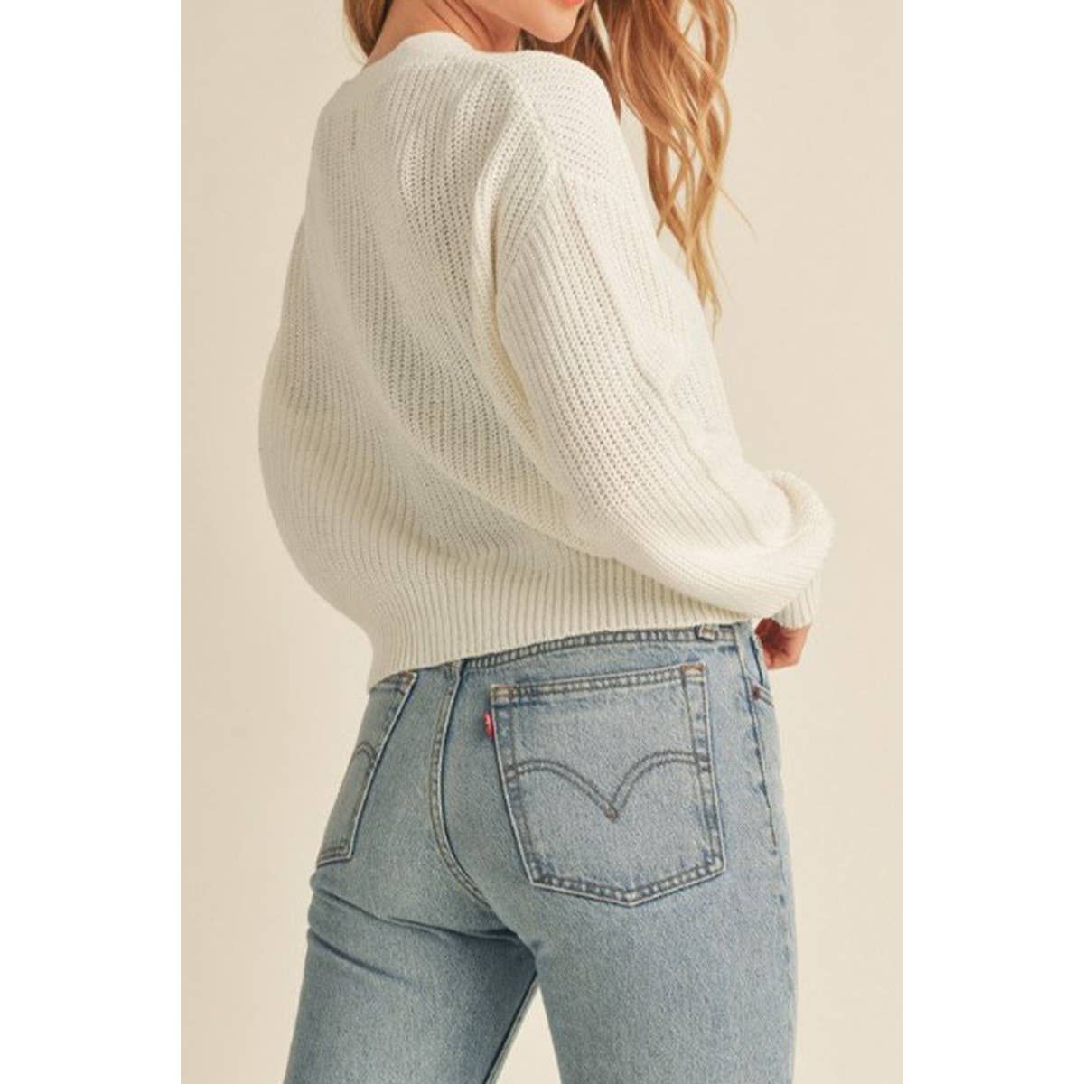 Timeless - Wholesale Cardigan - Women's - V Neck Long Sleeve Crop Cardigan Sweater8