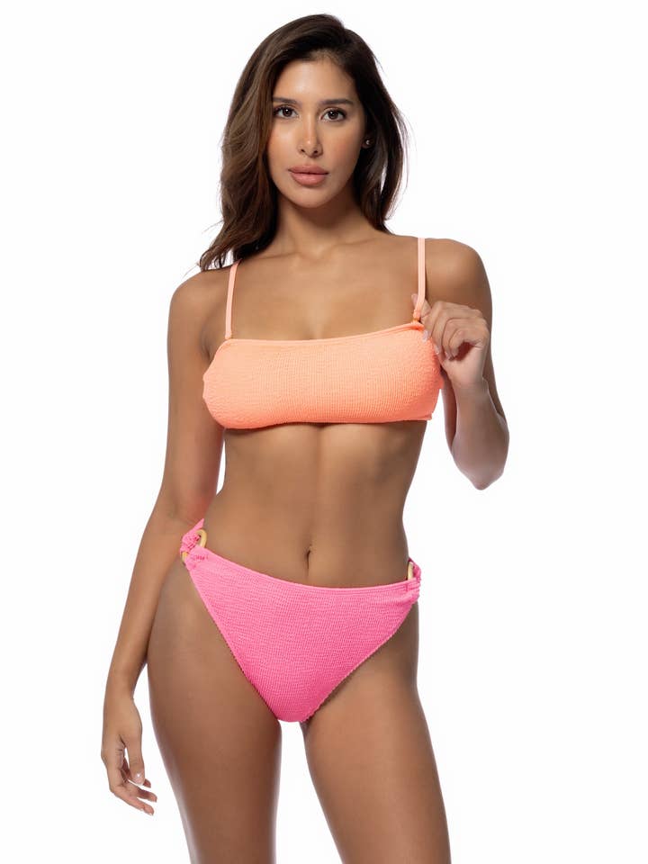 NM2205-BIKINI A FASCIA BICOLORE TESTURIZZATO per la vendita all'ingrosso da parte di Pick Pink
